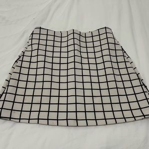 Black and white checkered skirt